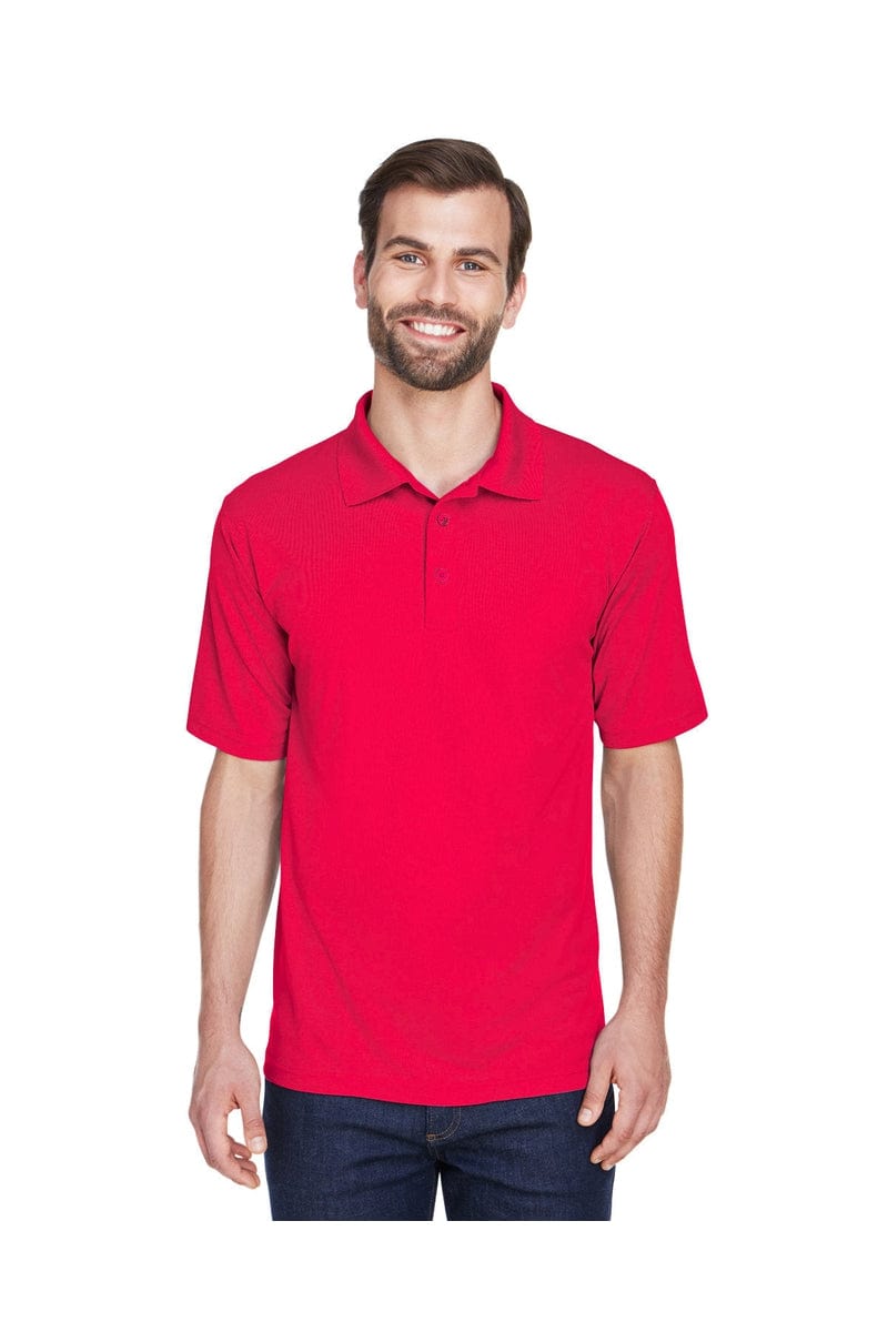 UltraClub 8210 Men's Cool & Dry Mesh Pique Polo in Red