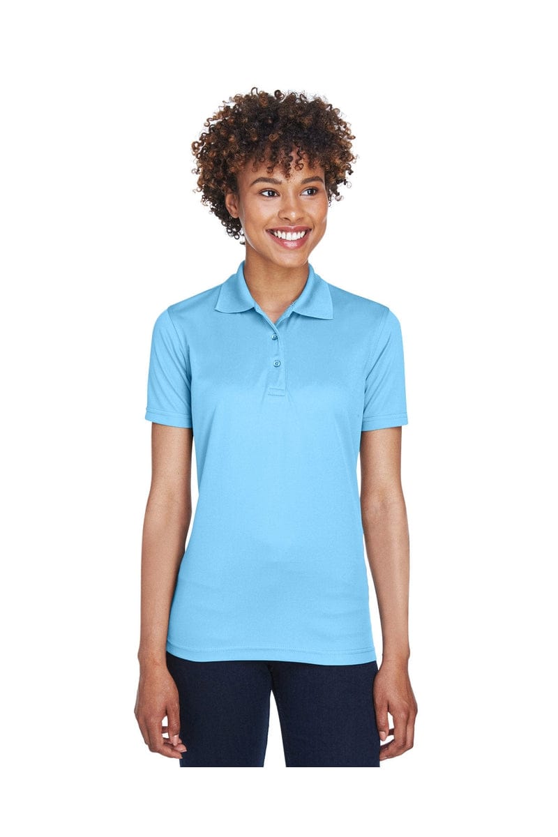 UltraClub 8210L Ladies' Cool & Dry Mesh Pique Polo in Columbia Blue