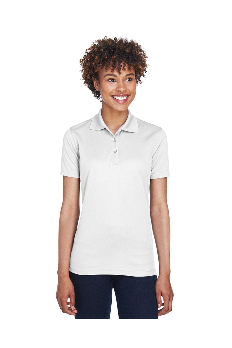 UltraClub 8210L Ladies' Cool & Dry Mesh Pique Polo in White