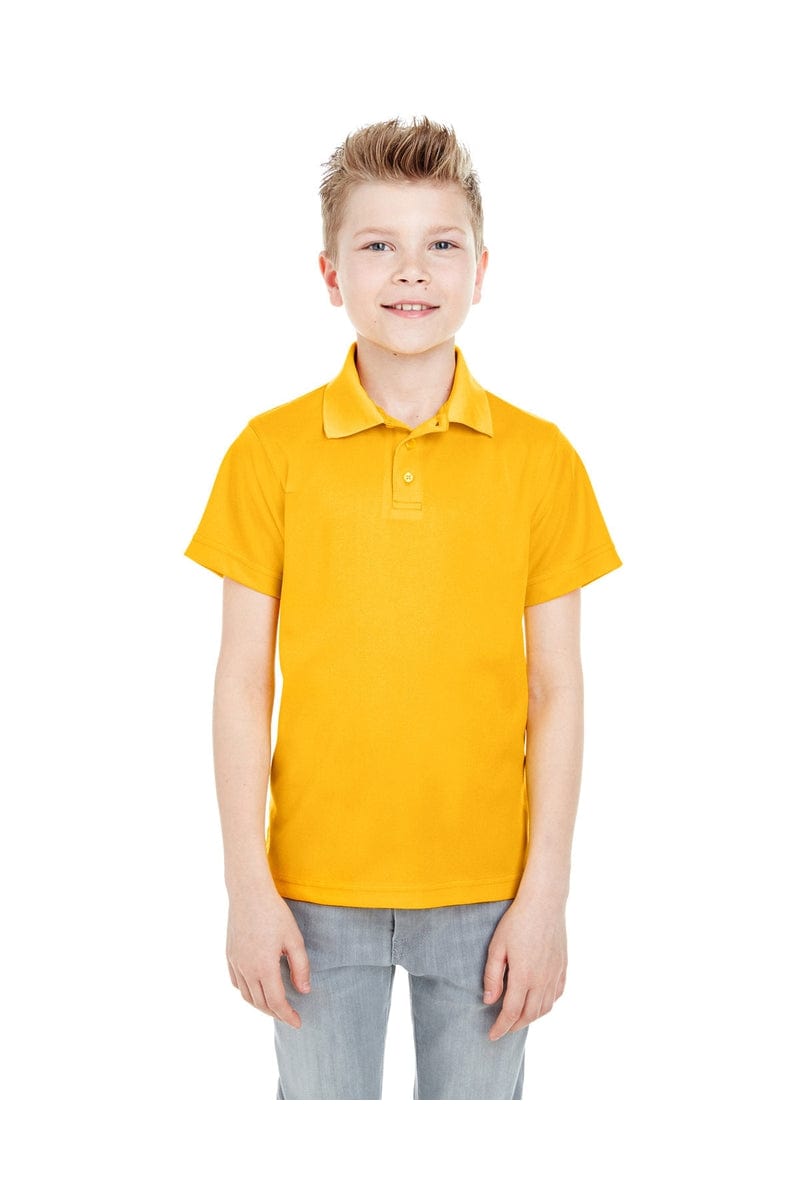 UltraClub 8210Y Youth Cool & Dry Mesh Pique Polo in Gold