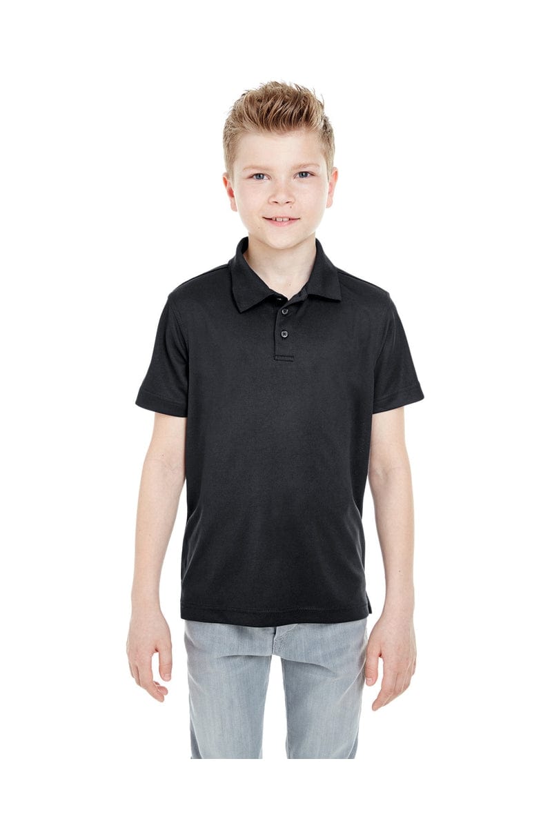 UltraClub 8210Y Youth Cool & Dry Mesh Pique Polo in Black
