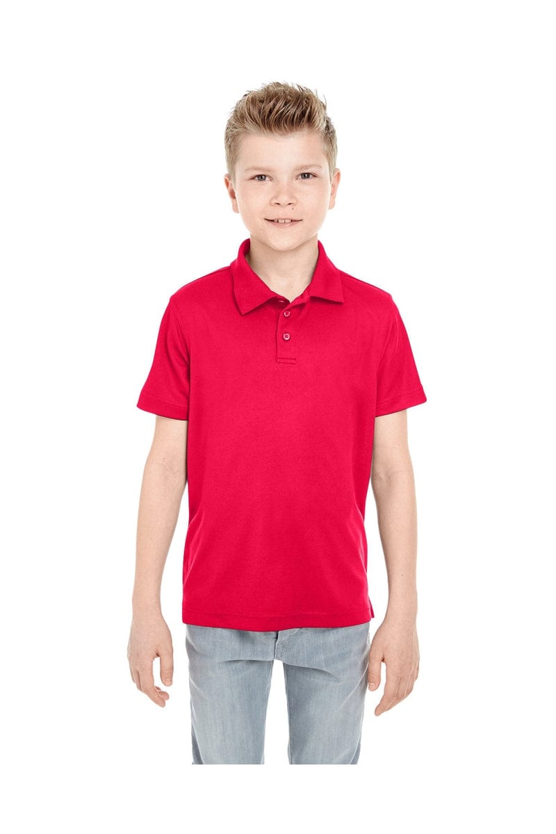 UltraClub 8210Y Youth Cool & Dry Mesh Pique Polo in Red