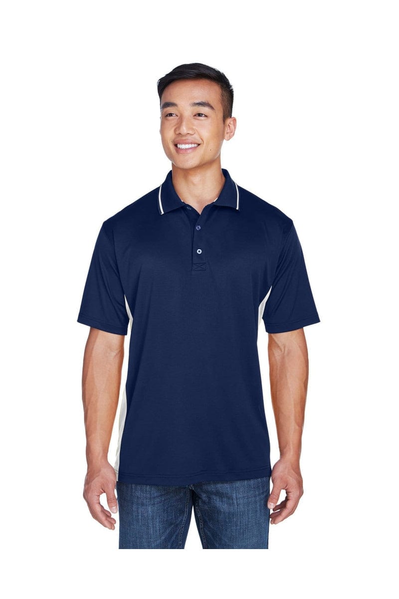 UltraClub 8406 Men's Cool & Dry Sport Two-Tone Polo in Navy/ White