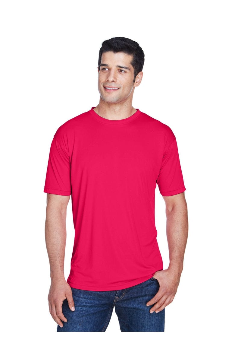 UltraClub 8420: Men's Cool & Dry Sport Performance Interlock T-Shirt, Traditional Colors in Red