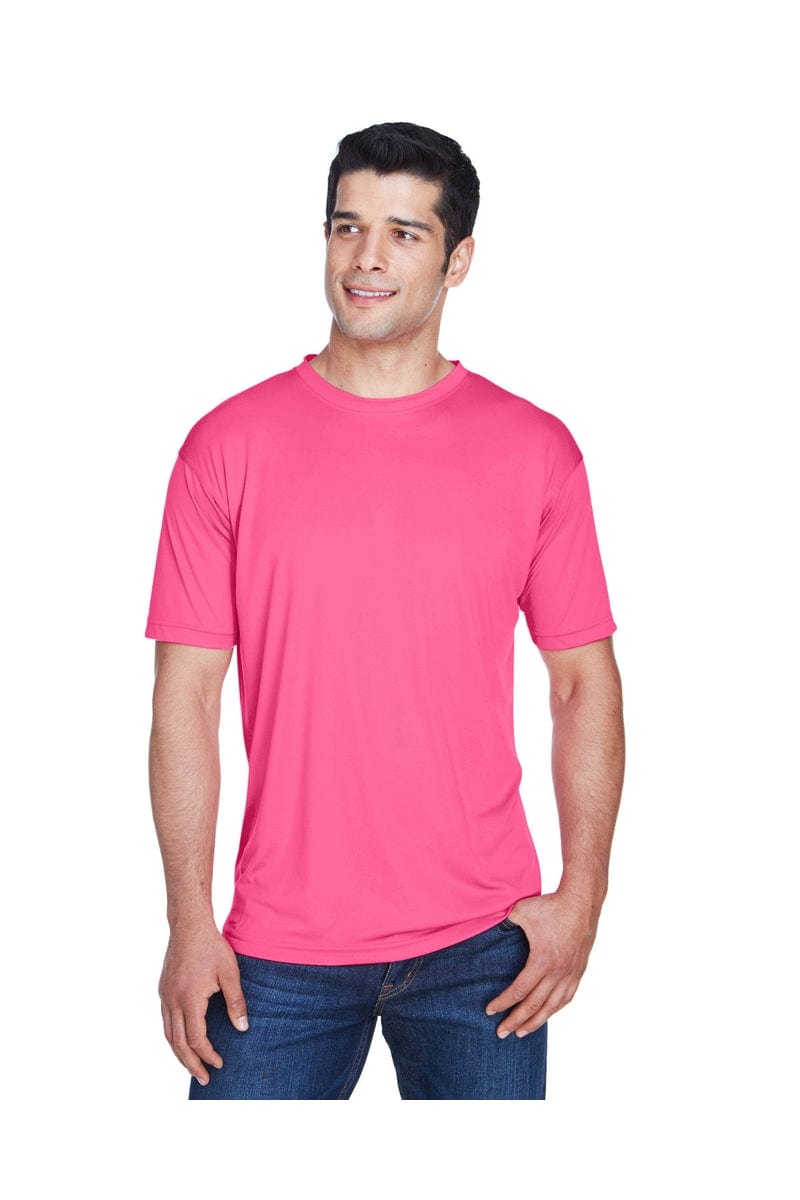 UltraClub 8420: Men's Cool & Dry Sport Performance Interlock T-Shirt in Heliconia