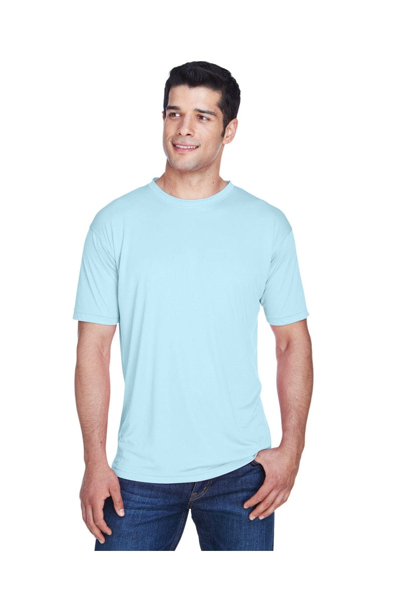 UltraClub 8420: Men's Cool & Dry Sport Performance Interlock T-Shirt in Ice Blue