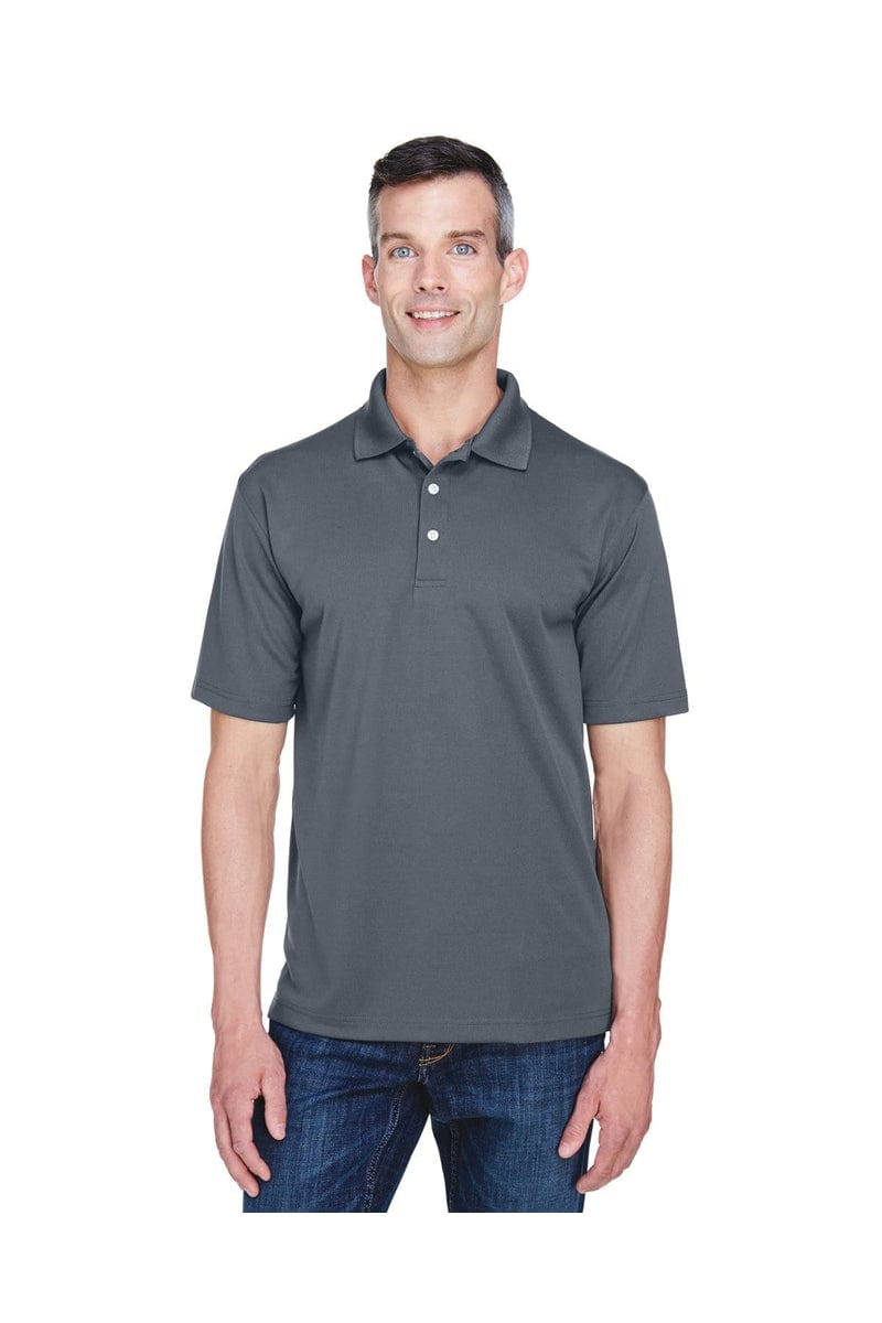 UltraClub 8445 Men's Cool & Dry Stain-Release Performance Polo, Basic Colors in Charcoal