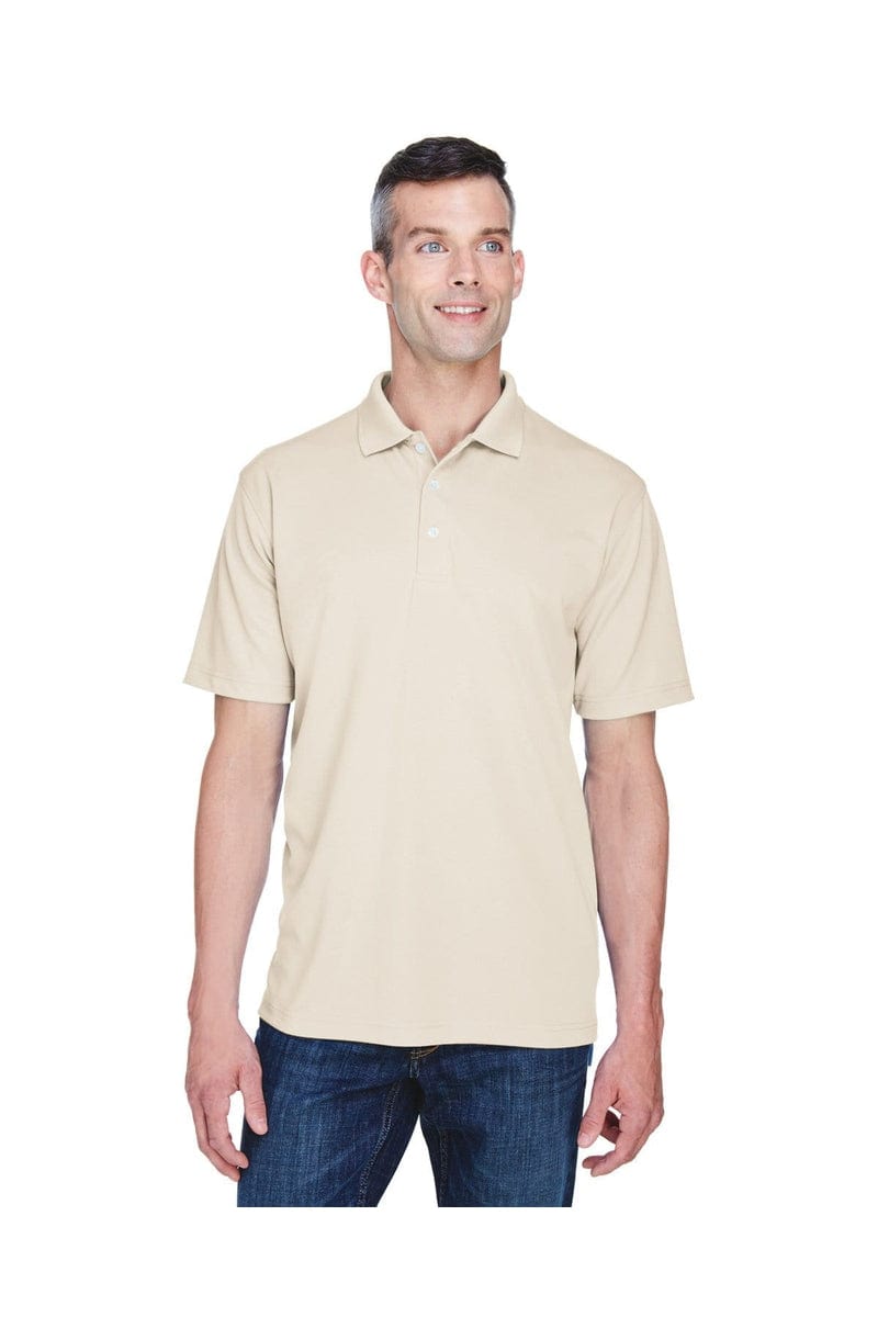 UltraClub 8445 Men's Cool & Dry Stain-Release Performance Polo, Basic Colors in Stone