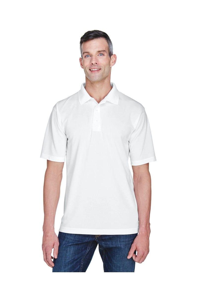 UltraClub 8445 Men's Cool & Dry Stain-Release Performance Polo in White
