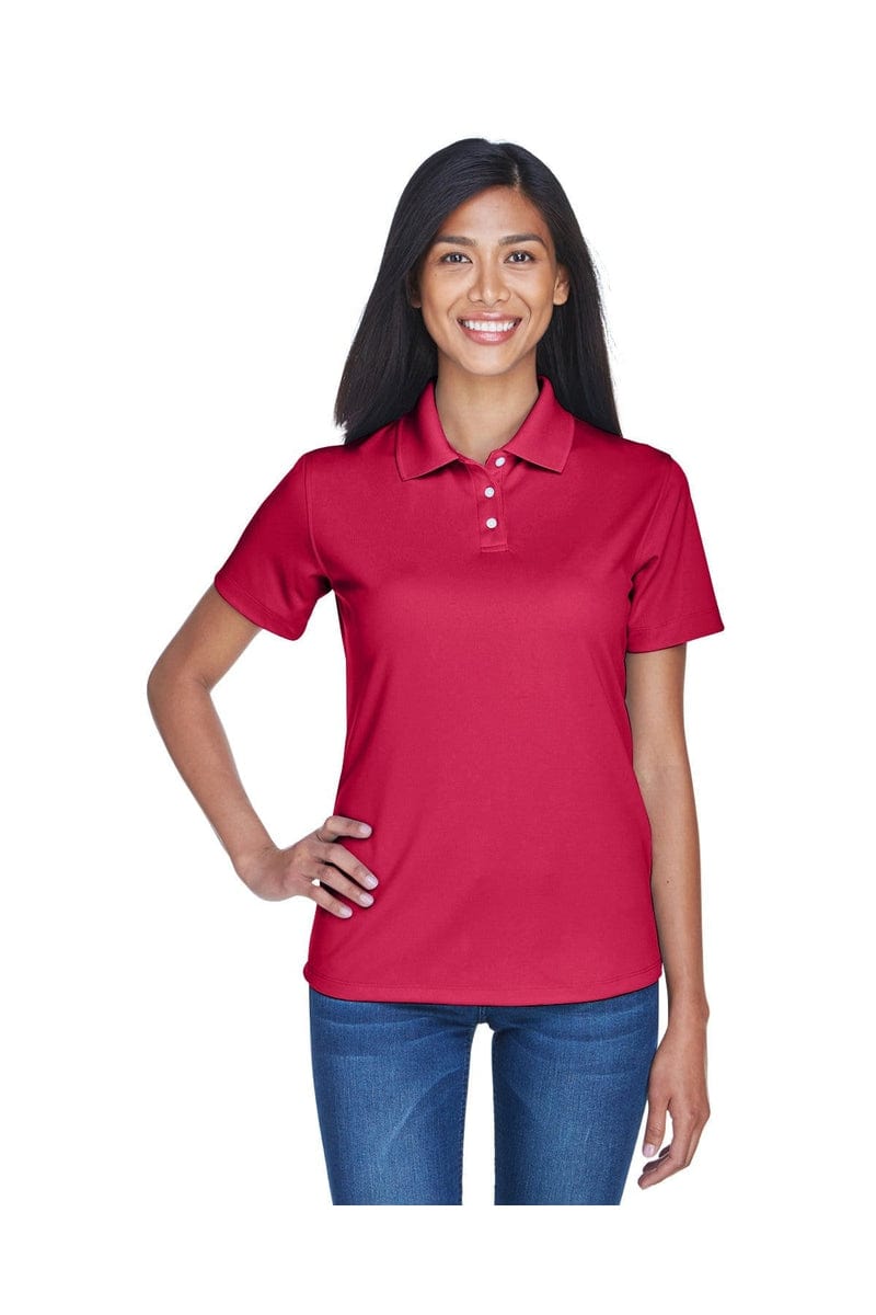 UltraClub 8445L Ladies' Cool & Dry Stain-Release Performance Polo, Basic Colors in Cardinal