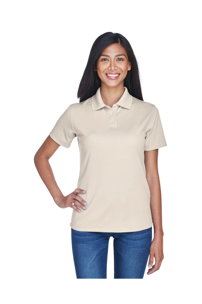 UltraClub 8445L Ladies' Cool & Dry Stain-Release Performance Polo, Basic Colors in Stone