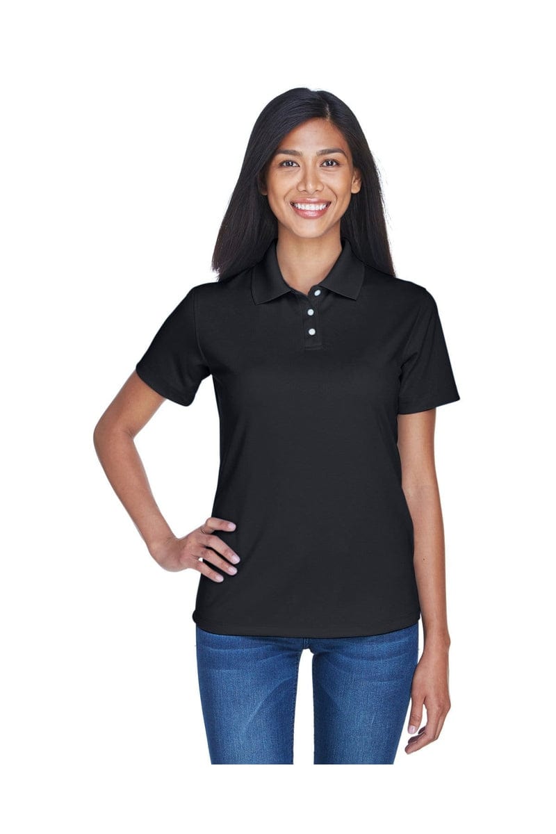 UltraClub 8445L Ladies' Cool & Dry Stain-Release Performance Polo in Black