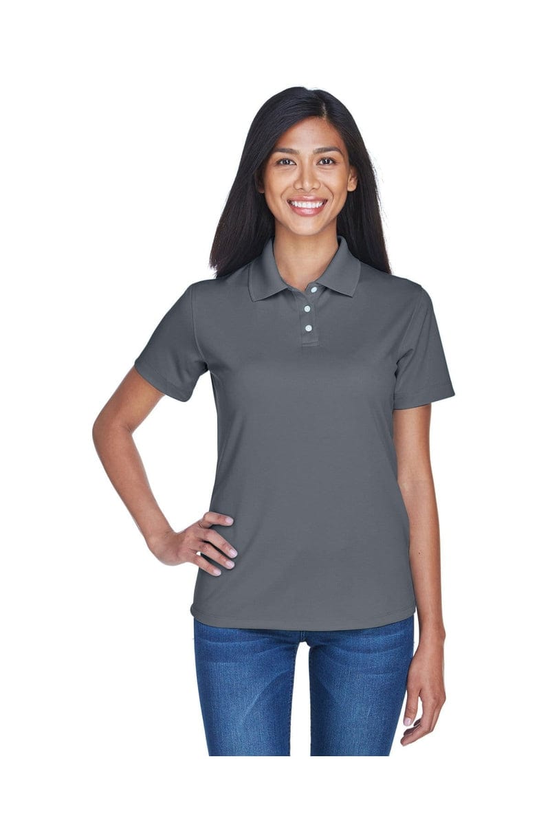 UltraClub 8445L Ladies' Cool & Dry Stain-Release Performance Polo in Charcoal
