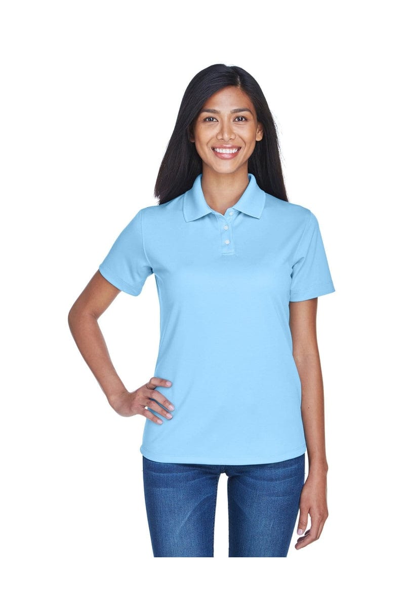 UltraClub 8445L Ladies' Cool & Dry Stain-Release Performance Polo in Columbia Blue