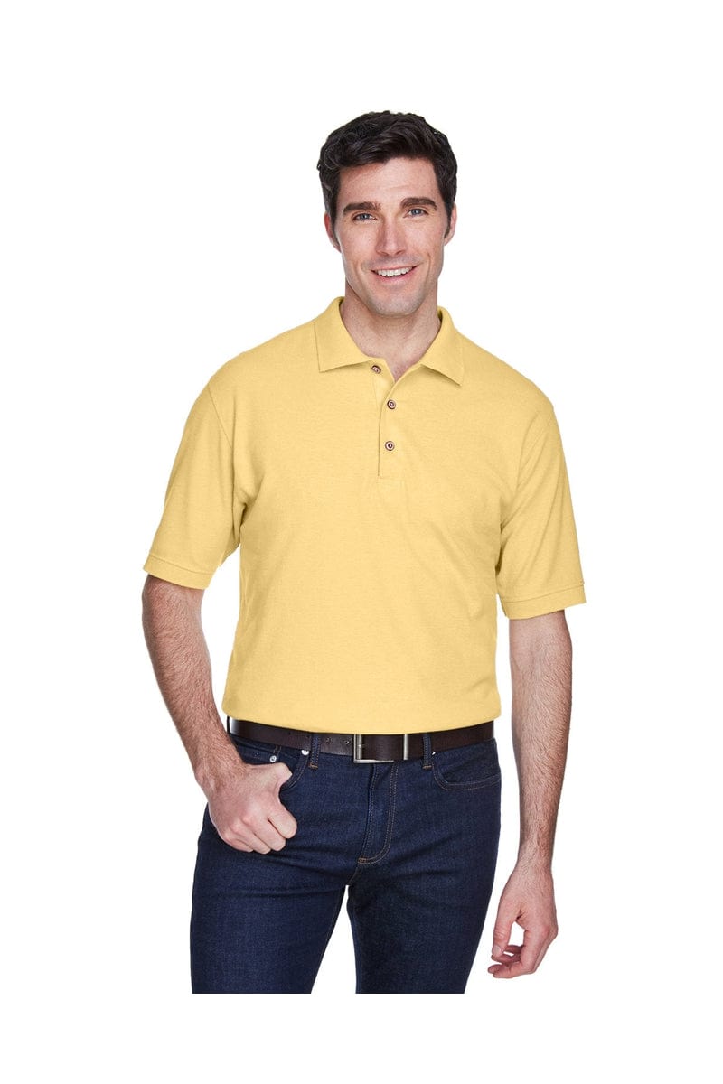 UltraClub 8540 Men's Whisper Pique Polo in Yellow