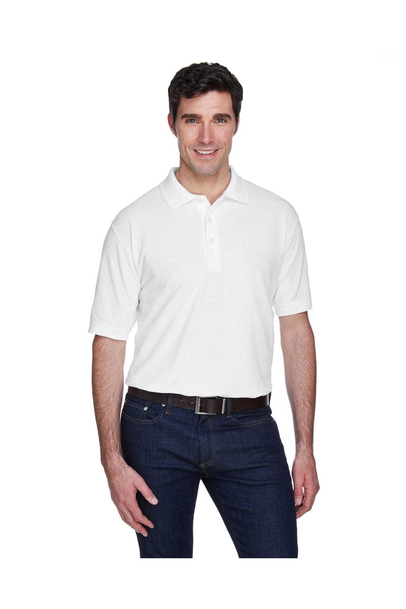 UltraClub 8540 Men's Whisper Pique Polo in White