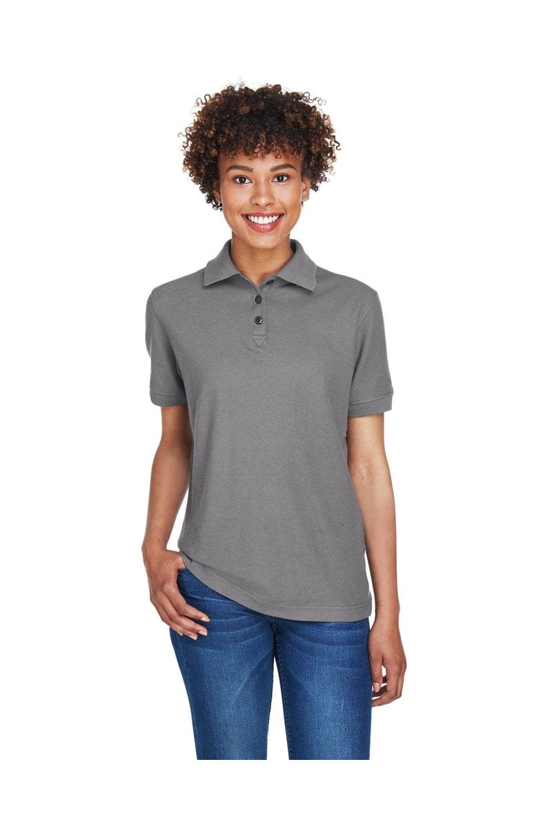UltraClub 8541 Ladies' Whisper Pique Polo in Graphite
