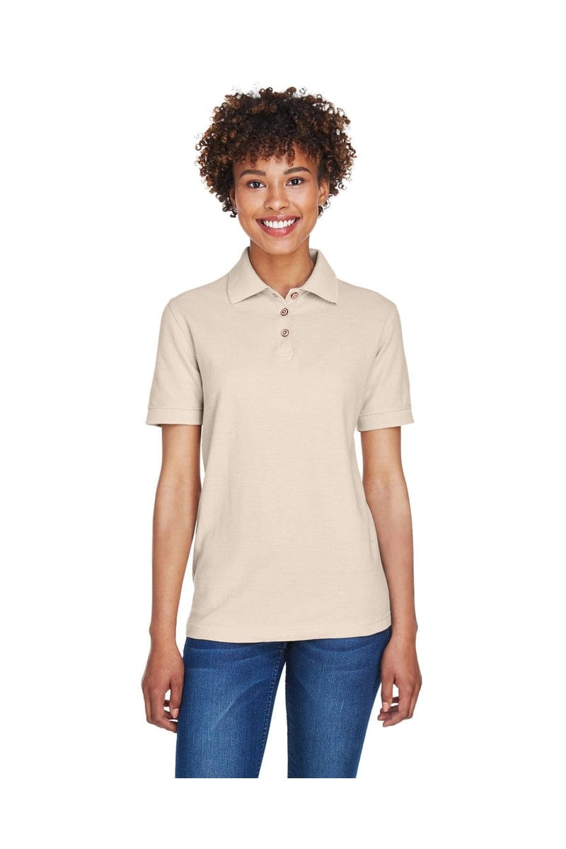 UltraClub 8541 Ladies' Whisper Pique Polo in Stone