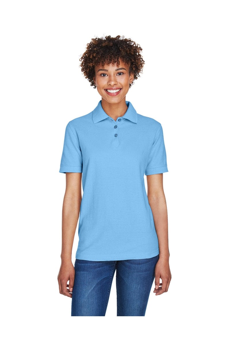 UltraClub 8541 Ladies' Whisper Pique Polo in Cornflower