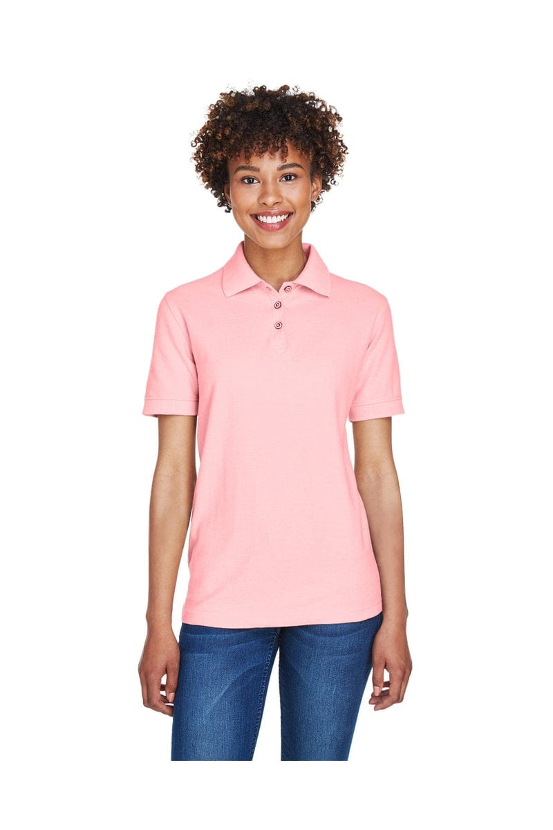 UltraClub 8541 Ladies' Whisper Pique Polo in Pink