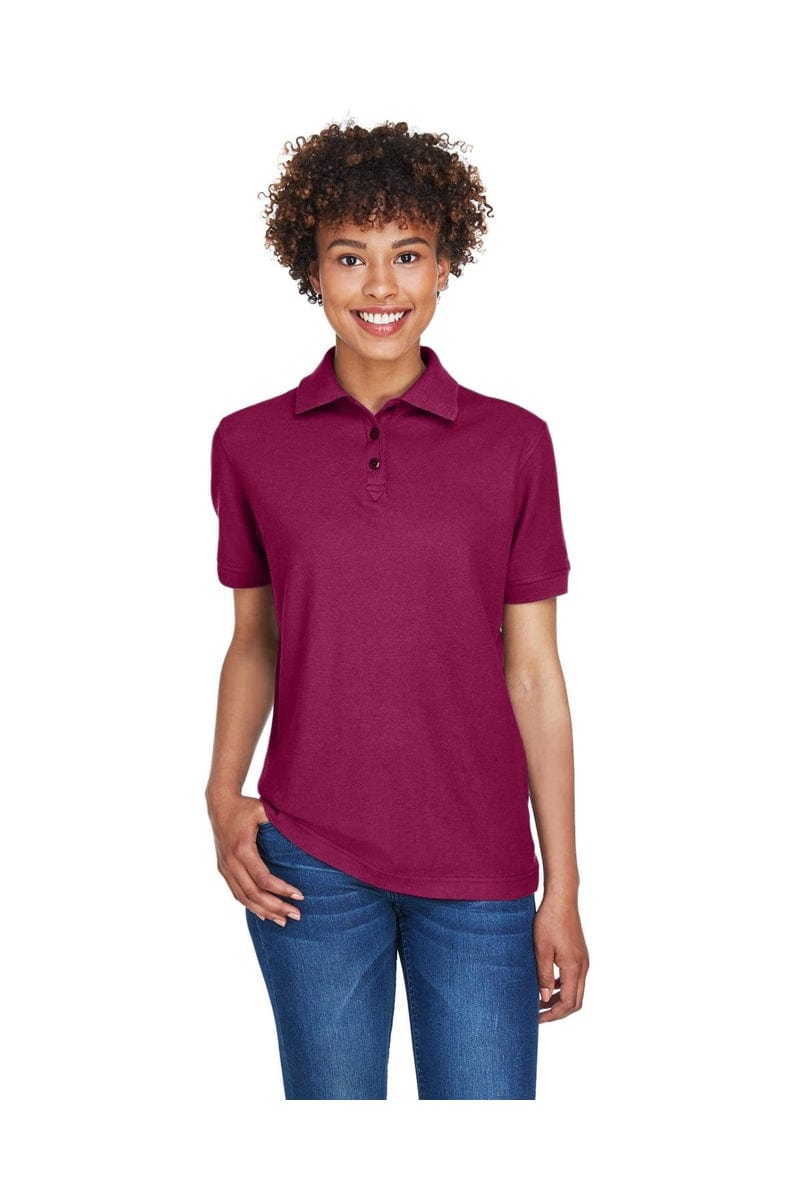 UltraClub 8541 Ladies' Whisper Pique Polo in Wine