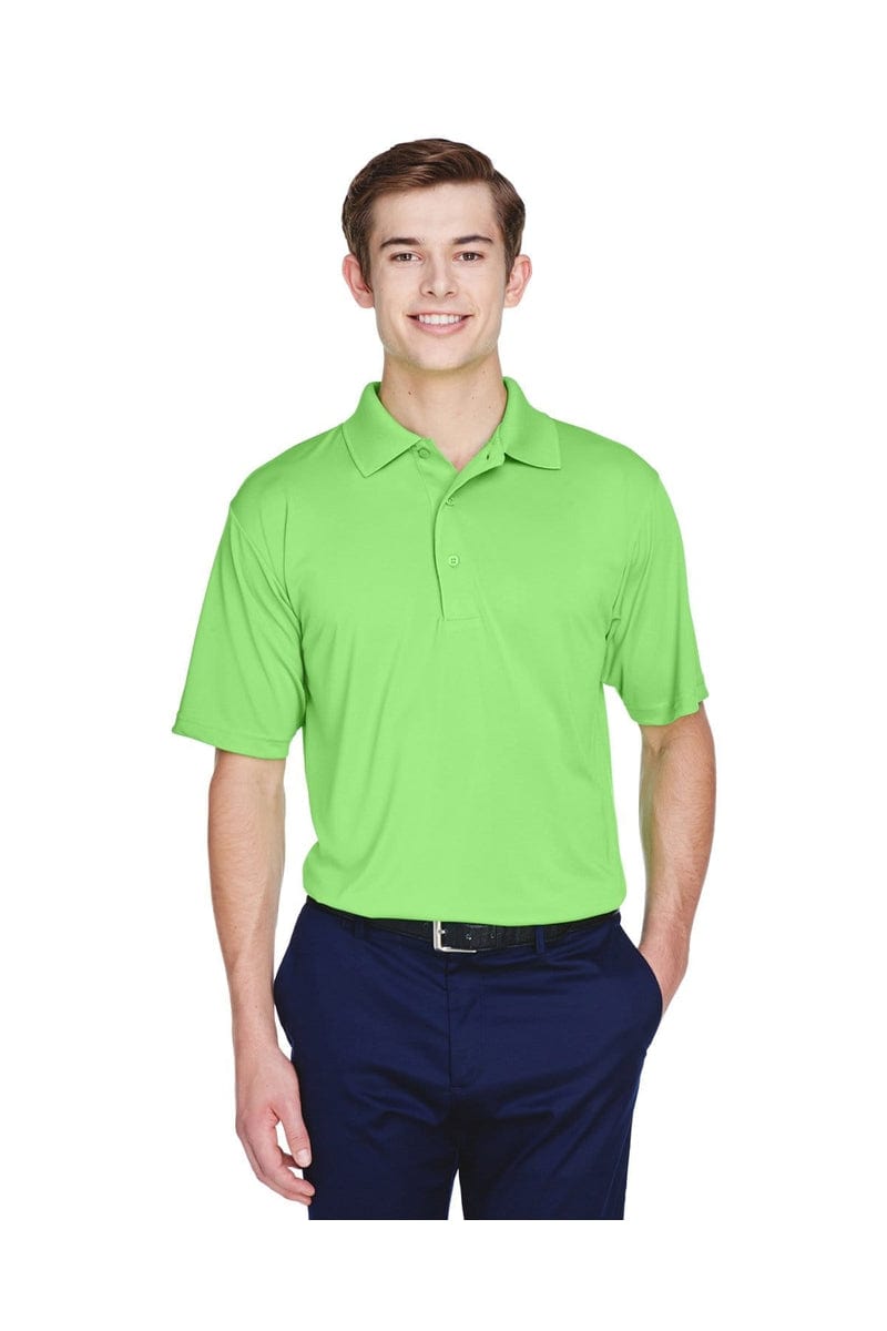 UltraClub 8610 Men's Cool & Dry 8-Star Elite Performance Interlock Polo in Light Green