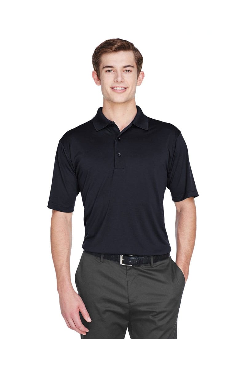 UltraClub 8610 Men's Cool & Dry 8-Star Elite Performance Interlock Polo in Black