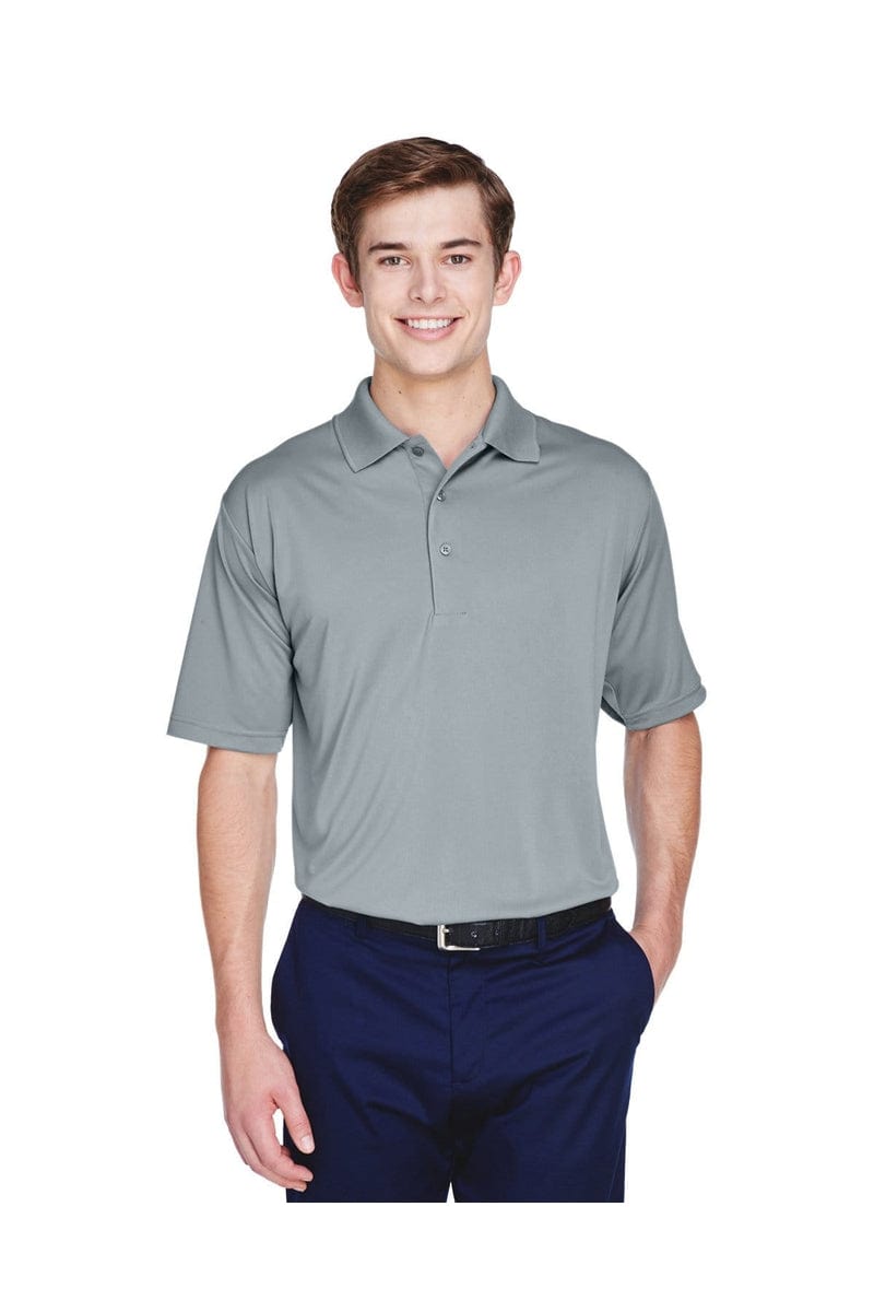 UltraClub 8610 Men's Cool & Dry 8-Star Elite Performance Interlock Polo in Silver