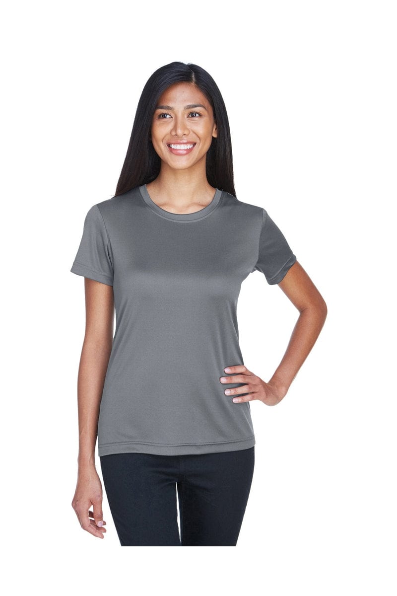 UltraClub 8620L: Ladies' Cool & Dry Basic Performance T-Shirt in Charcoal