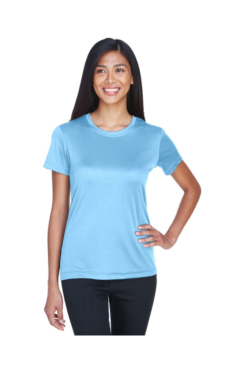 UltraClub 8620L: Ladies' Cool & Dry Basic Performance T-Shirt in Columbia Blue
