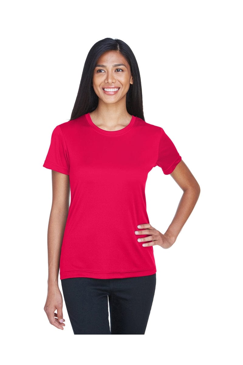 UltraClub 8620L: Ladies' Cool & Dry Basic Performance T-Shirt in Red