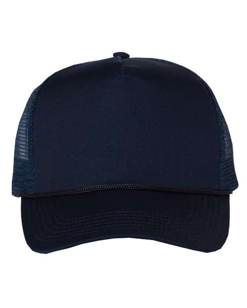 Valucap 8804H Five-Panel Trucker Cap in Navy