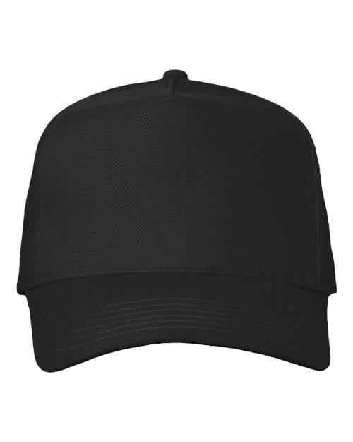 Valucap 8869 Five-Panel Twill Cap in Black