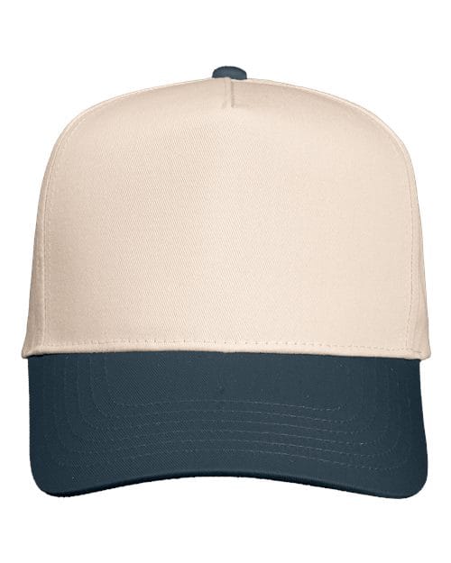 Valucap 8869 Five-Panel Twill Cap in Natural/ Charcoal