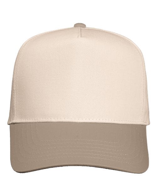 Valucap 8869 Five-Panel Twill Cap in Natural/ Khaki
