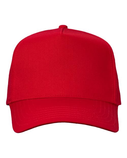 Valucap 8869 Five-Panel Twill Cap in Red