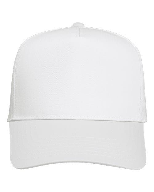 Valucap 8869 Five-Panel Twill Cap in White