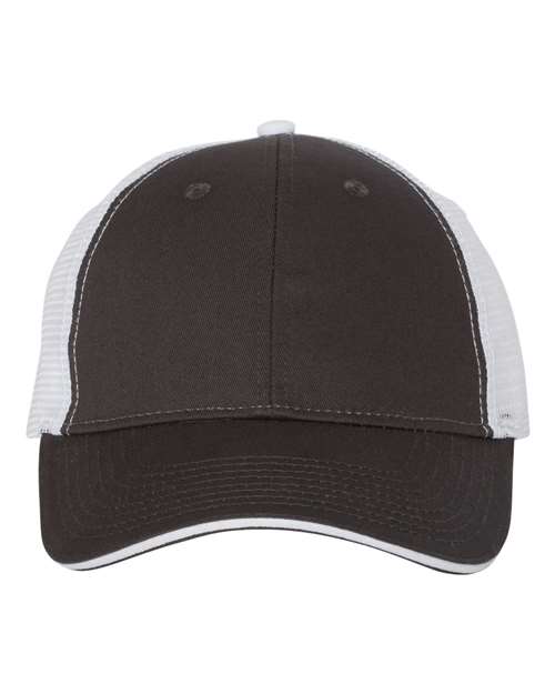 Valucap S102 Sandwich Trucker Cap in Charcoal/ White