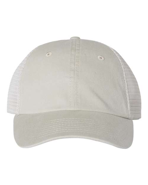 Valucap SP510 Pigment-Dyed Trucker Cap in Stone/ Stone