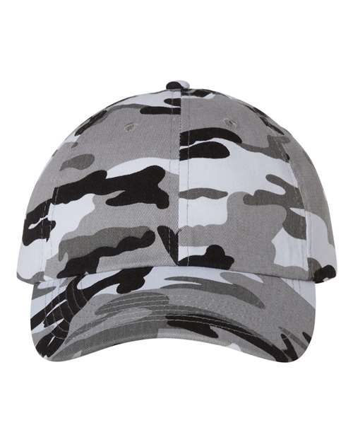 Valucap VC300A Bio-Washed Classic Dad Hat in Grey Camo