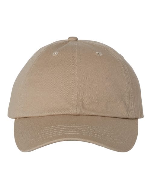 Valucap VC300A Bio-Washed Classic Dad Hat in Khaki