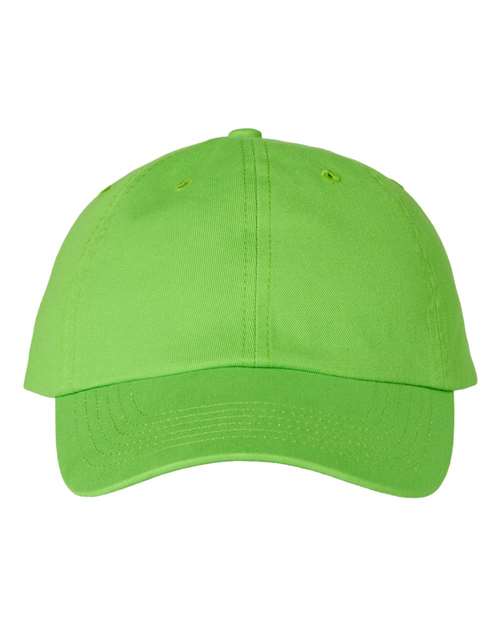 Valucap VC300A Bio-Washed Classic Dad Hat in Neon Green