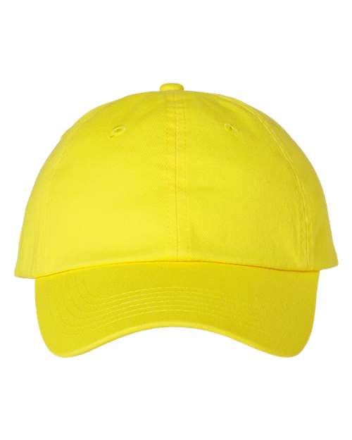Valucap VC300A Bio-Washed Classic Dad Hat in Neon Yellow