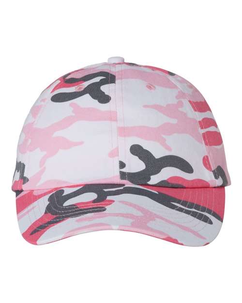 Valucap VC300A Bio-Washed Classic Dad Hat in Pink Camo