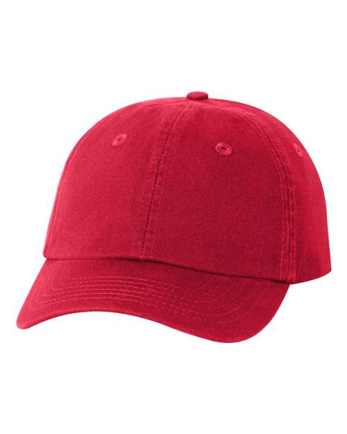 Valucap VC300Y Youth Small Fit Bio-Washed Dad Hat in Red