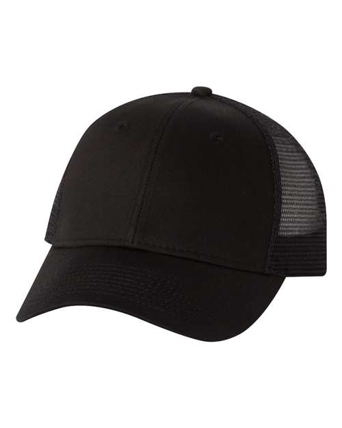 Valucap VC400 Mesh-Back Twill Trucker Cap in Black