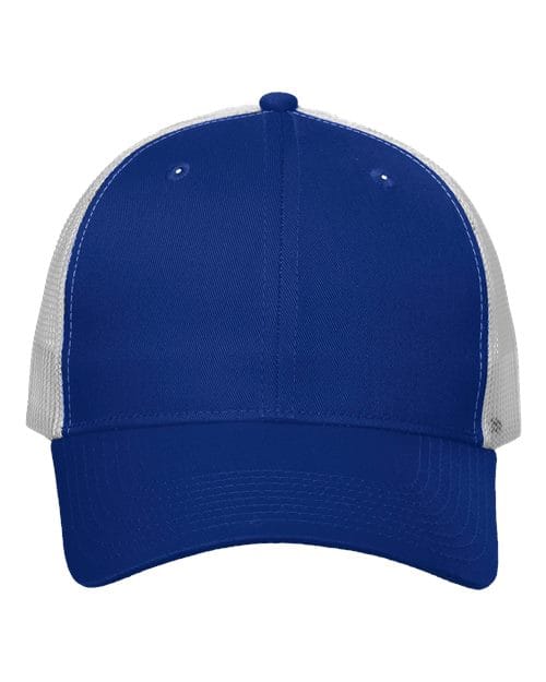 Valucap VC400 Mesh-Back Twill Trucker Cap in Royal/ White
