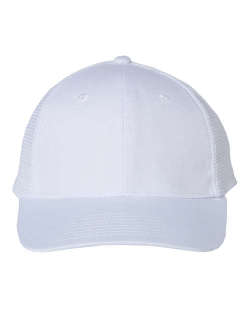 Valucap VC400 Mesh-Back Twill Trucker Cap in White