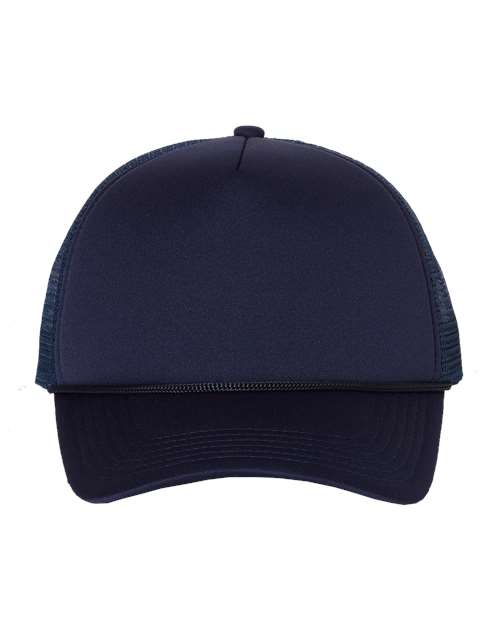 Valucap VC700 Foam Mesh-Back Trucker Cap in Navy/ Navy
