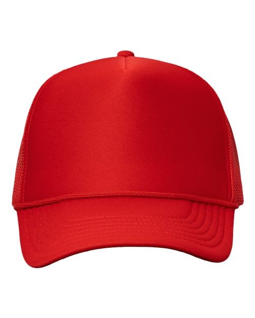 Valucap VC700 Foam Mesh-Back Trucker Cap in Red/ Red